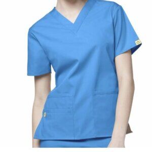 Lot of 2 Wink Origins Bravo-Women's V-Neck Hospital Work Scrub Top XS Blue NEW!